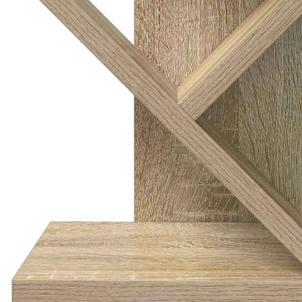 Дървена етажерка за книги с 6 нива 30 x 18 x 100 см Дъб сонома