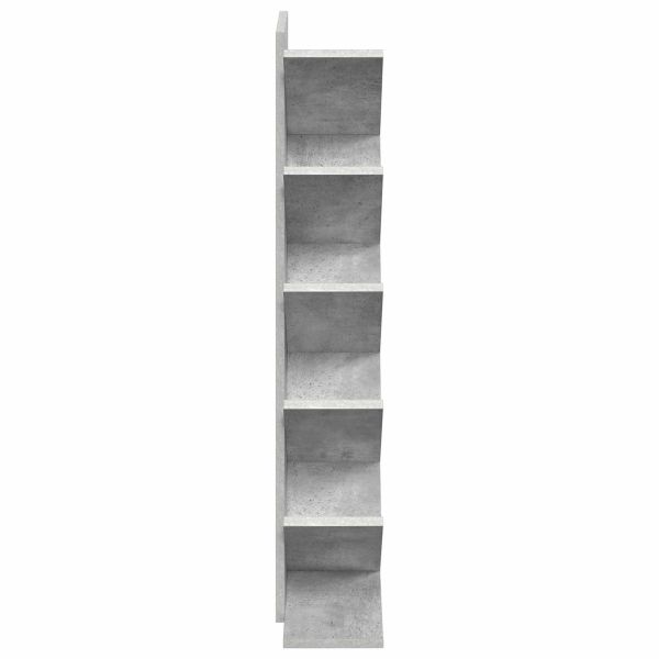 Дървена рафтова библията 6-етажна 30 x 18 x 100 см Бетонно сиво