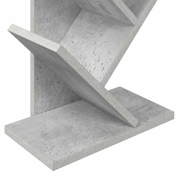 Дървена рафтова библията 6-етажна 30 x 18 x 100 см Бетонно сиво
