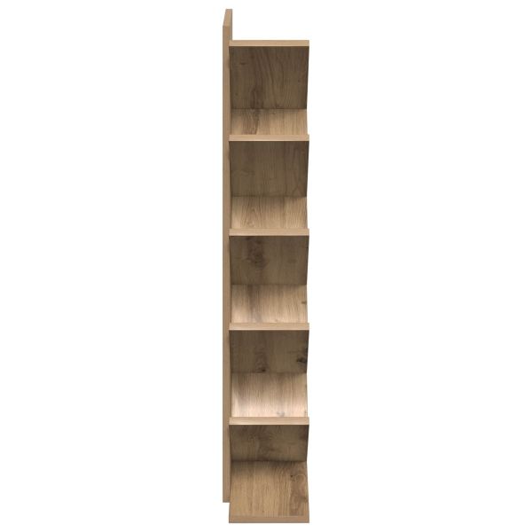 Дървена етажерка за книги с 6 нива 30 x 18 x 100 см Дъб артизан