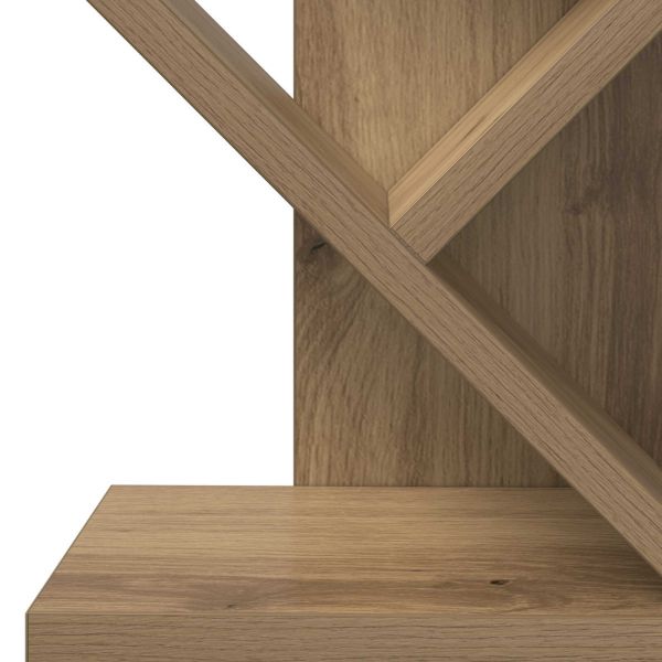 Дървена етажерка за книги с 6 нива 30 x 18 x 100 см Дъб артизан