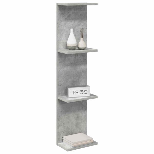Стенен рафт Бетонно сиво 25 x 15 x 100 см Инженерна дървесина