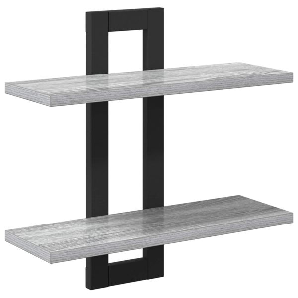 Плаващи рафтове Сив Сонома 40 x 15 x 40 см Инженерна дървесина