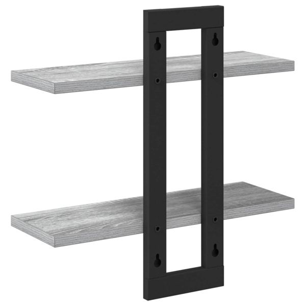 Плаващи рафтове Сив Сонома 40 x 15 x 40 см Инженерна дървесина