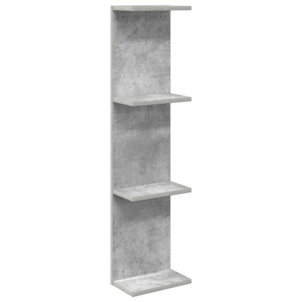 Стенен рафт Бетонно сиво 22 x 15 x 100 см Инженерна дървесина