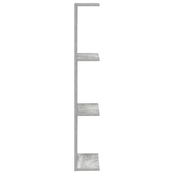 Стенен рафт 2 бр. Бетонно сиво 22 x 15 x 100 см