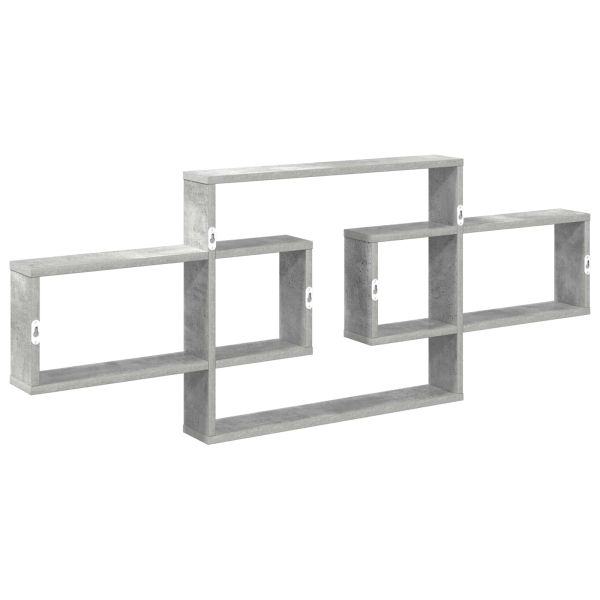 Стенен рафт Бетонно сиво 130 x 10 x 50 см Инженерна дървесина