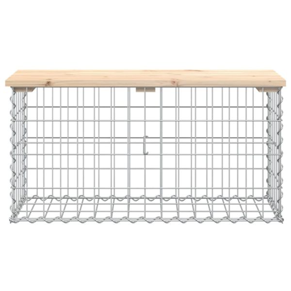 Градинска пейка дизайн габион 83x31,5x42 см борово дърво масив