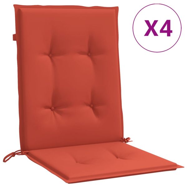 Възглавници за столове 4 бр меланж червени 100x50x4 см плат