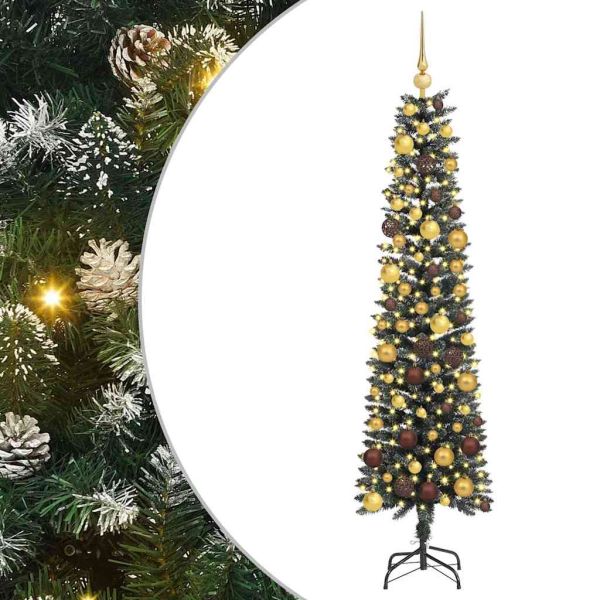 С изкуствено коледно дърво с 300 LED светодиода Зелен 180 cm
