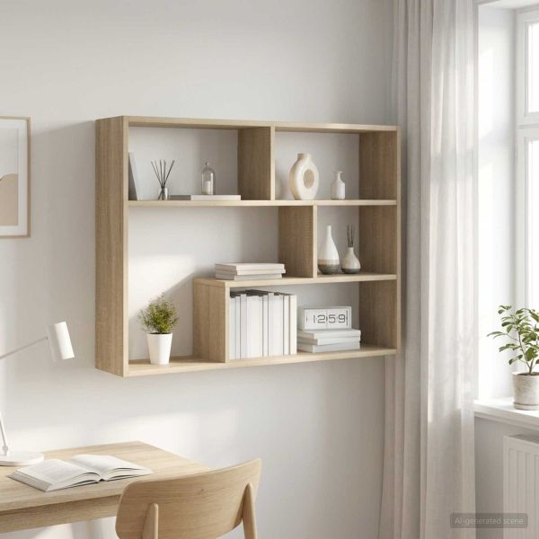 Стенен рафт Монтиране на стена Дъб сонома 95 x 20 x 69,5 см