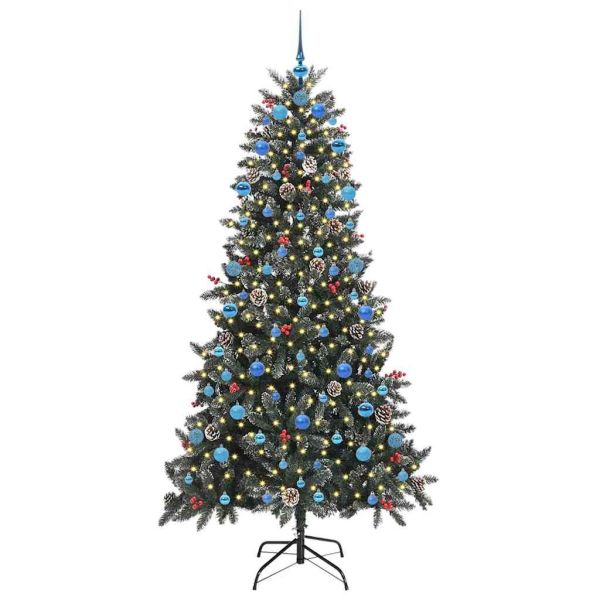 С изкуствено коледно дърво с 300 LED светодиода Зелен 210 cm