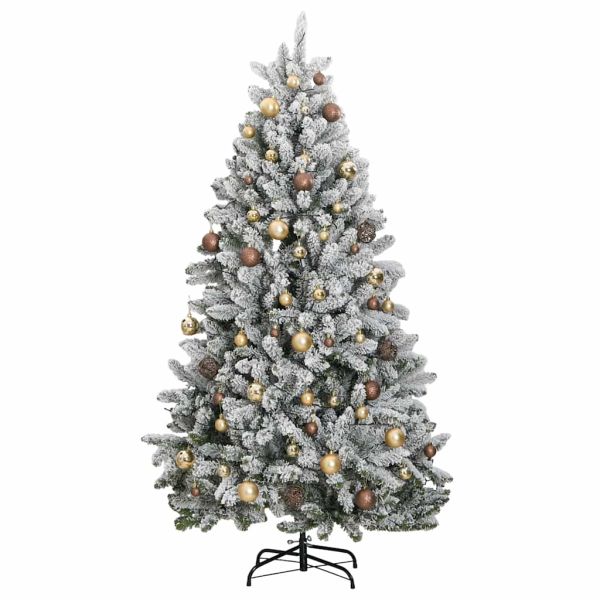 Изкуствена коледна елха с шарнири, 300 LED и топки, 240 см