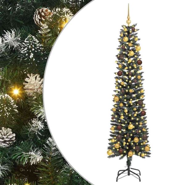 С изкуствено коледно дърво с 300 LED светодиода Зелен 210 cm