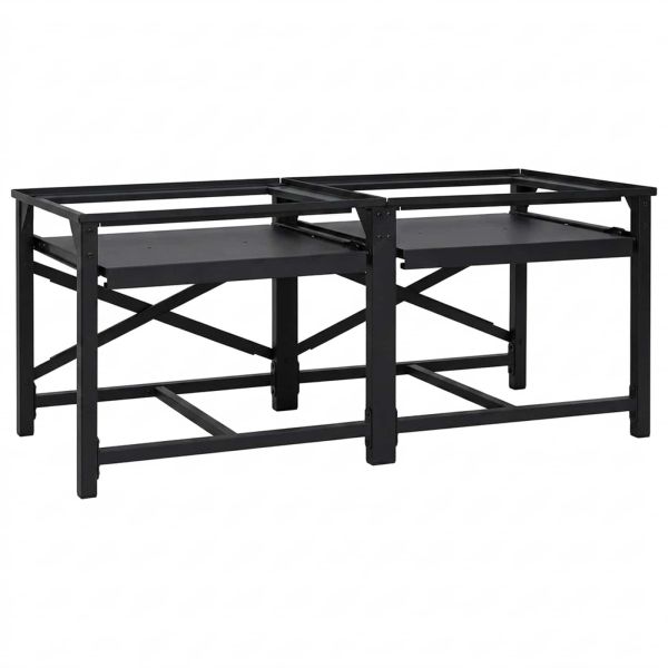 Педестал за пералня 2 pcs Черен 120 x 56 x 52 см Стомана