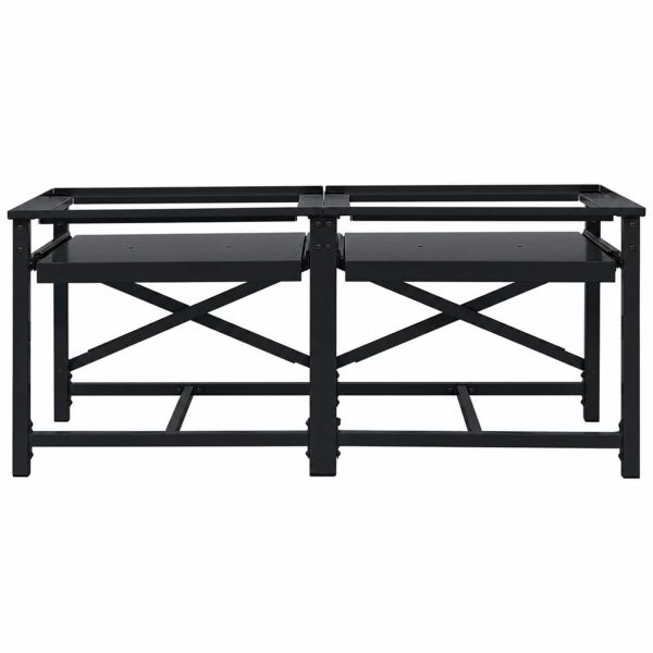 Педестал за пералня 2 pcs Черен 120 x 56 x 52 см Стомана