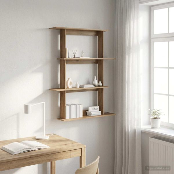 Стенен рафт Дъб артизан 100 x 20 x 126 см Инженерна дървесина