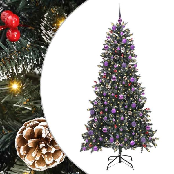 С изкуствено коледно дърво с 300 LED светодиода Зелен 210 cm
