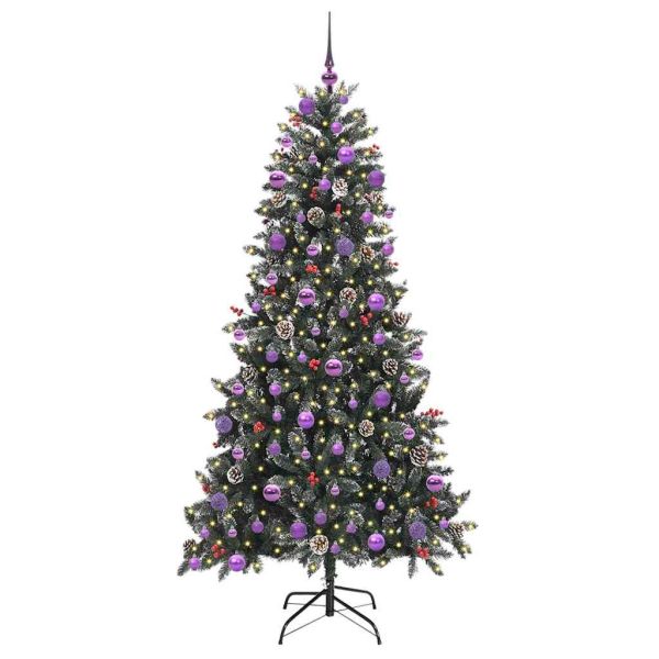 С изкуствено коледно дърво с 300 LED светодиода Зелен 210 cm