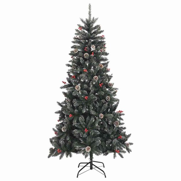 С изкуствено коледно дърво с 300 LED светодиода Зелен 210 cm