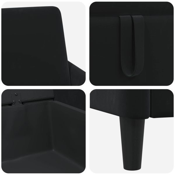 Диван с storage Черно 152 x 78 x 87 см Полиестер