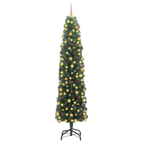 С изкуствено коледно дърво с 300 LED светодиода Зелен 180 cm