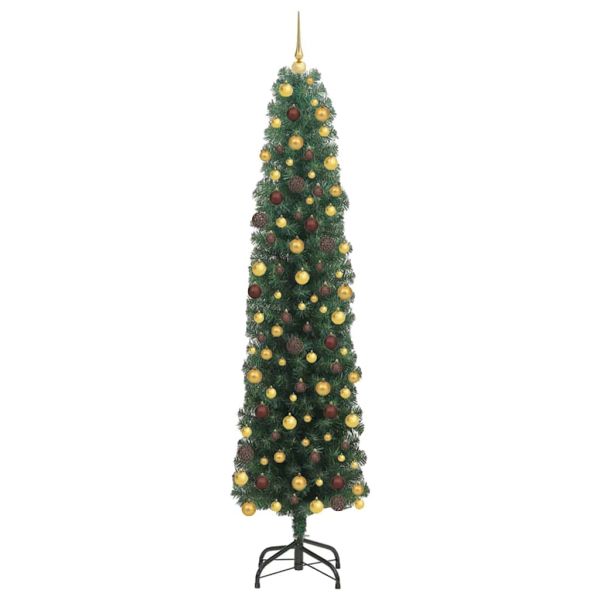 С изкуствено коледно дърво с 300 LED светодиода Зелен 180 cm