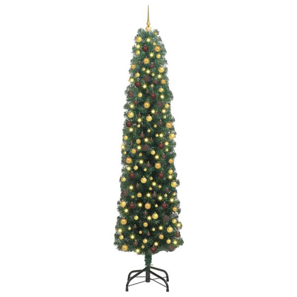 С изкуствено коледно дърво с 300 LED светодиода Зелен 240 cm