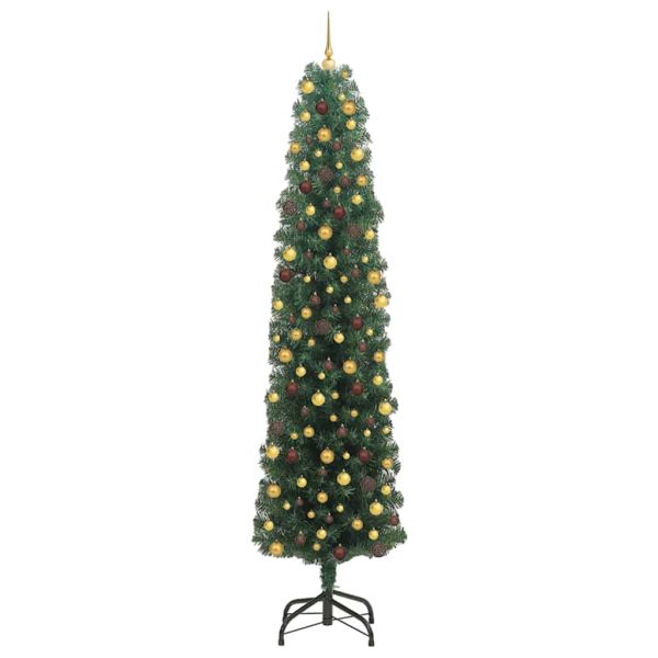 С изкуствено коледно дърво с 300 LED светодиода Зелен 240 cm