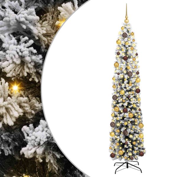 С изкуствено коледно дърво с 300 LED светодиода Зелен 210 cm