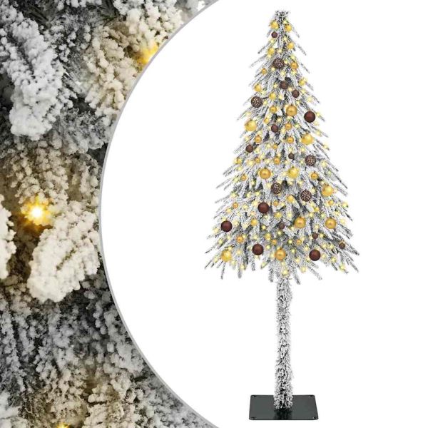 Коледно дърво с 300 LED светодиода Бяло 210 cm ПЕ и стомана