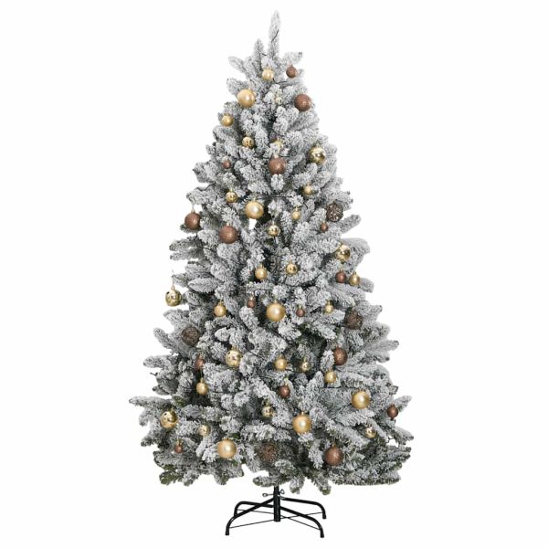 Изкуствена коледна елха с шарнири, 300 LED и топки, 300 см