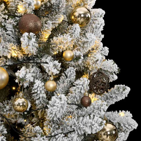 Изкуствена коледна елха с шарнири, 300 LED и топки, 270 см