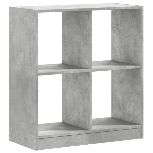 Библиотека, бетонно сива, 68,5x32x75 см, инженерно дърво