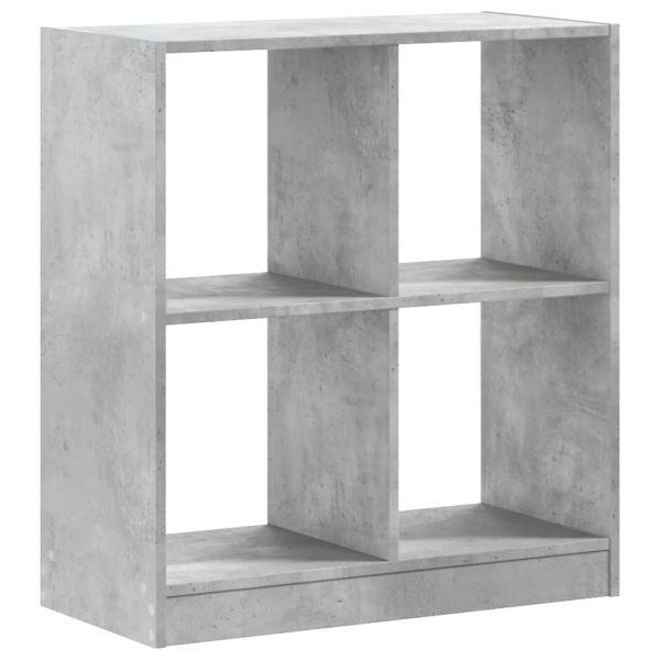 Библиотека, бетонно сива, 68,5x32x75 см, инженерно дърво