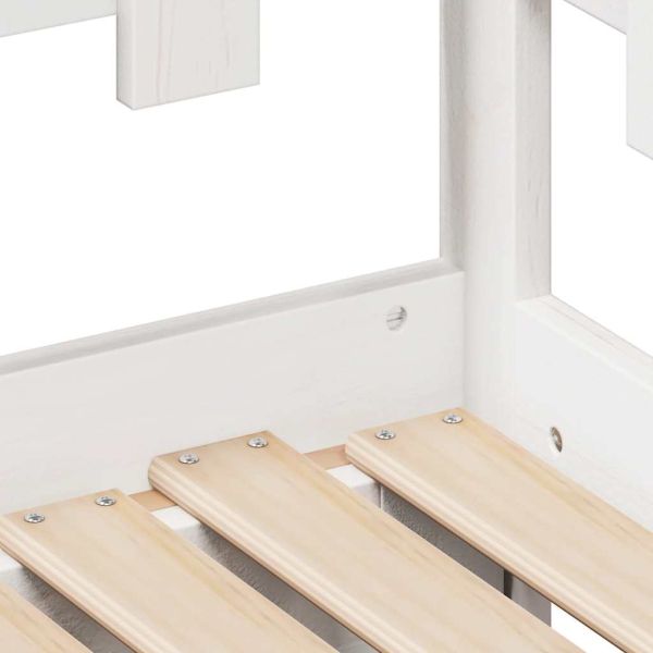 Дневно легло с уширение и чекмеджета без матрак бял 90x190 см