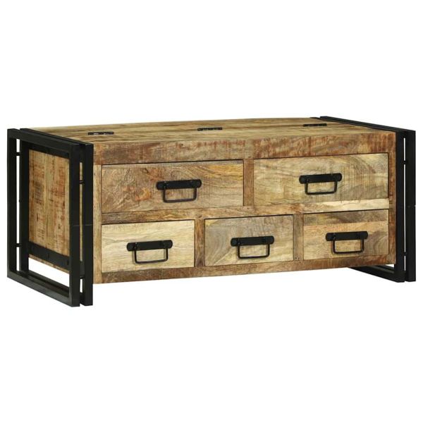 Масичка за кафе Кафяво 90 x 50 x 38 см Солидно мангово дърво
