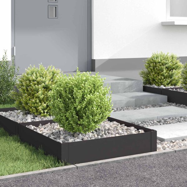 Ограда за трева 4 pcs 60 x 60 x 20 см Стомана Черно