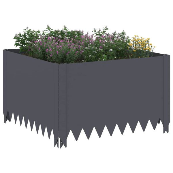 Ограда за трева 4 pcs 60 x 60 x 35 cm Стомана Антрацит
