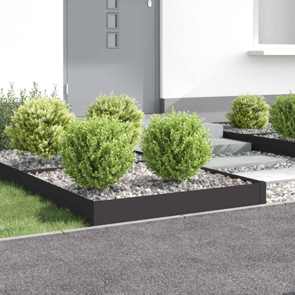Ограда за трева 4 pcs 100 x 100 x 20 cm Стомана Черно