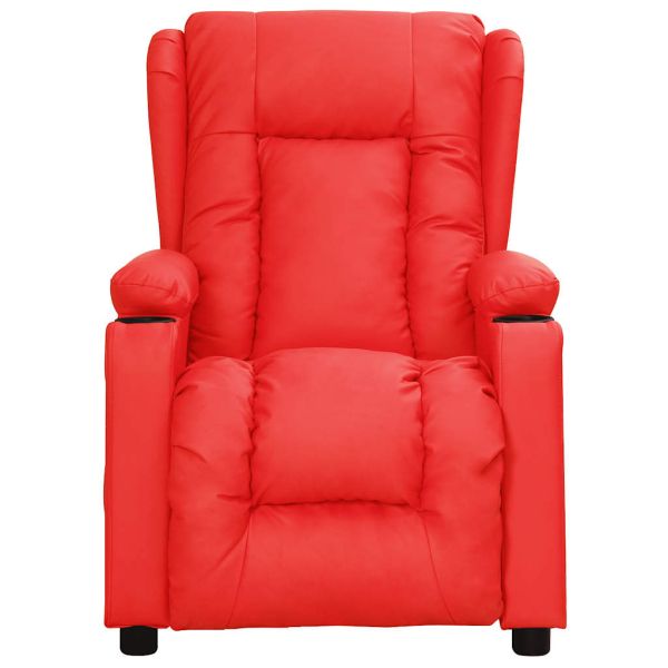 Масажен стол, червен, изкуствена кожа