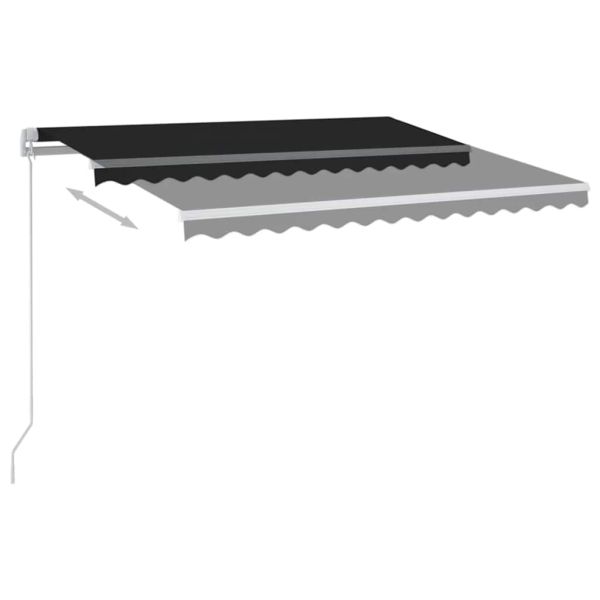 Автоматичен сенник, LED и сензор за вятър, 3,5x2,5 м, антрацит