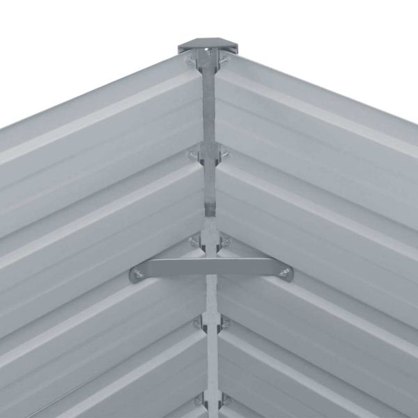 Градинска висока леха поцинкована стомана 600x80x45 см сива