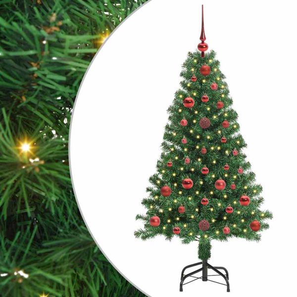 С изкуствено коледно дърво с 150 LED светодиода Зелен 120 cm