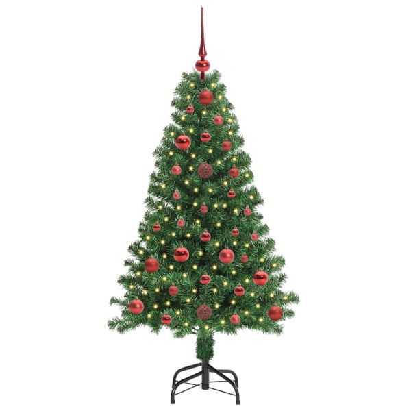 С изкуствено коледно дърво с 150 LED светодиода Зелен 120 cm