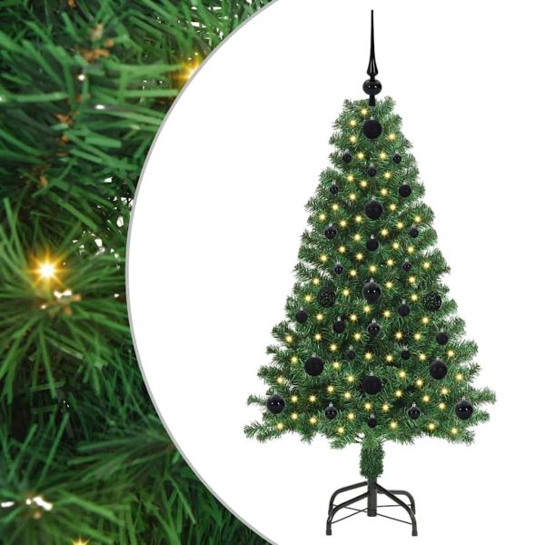 С изкуствено коледно дърво с 150 LED светодиода Зелен 120 cm