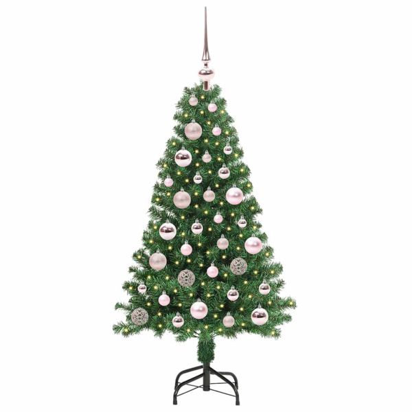 С изкуствено коледно дърво с 150 LED светодиода Зелен 120 cm