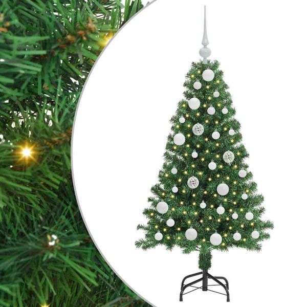 С изкуствено коледно дърво с 150 LED светодиода Зелен 120 cm