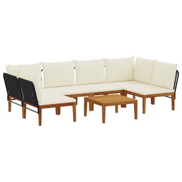 7 бр. Солидно акациево дърво и въже Натурално