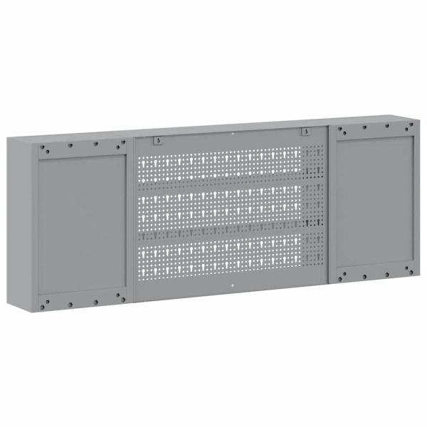 Шкаф за инструменти с рафт Червен и сив 150 x 20 x 55 см
